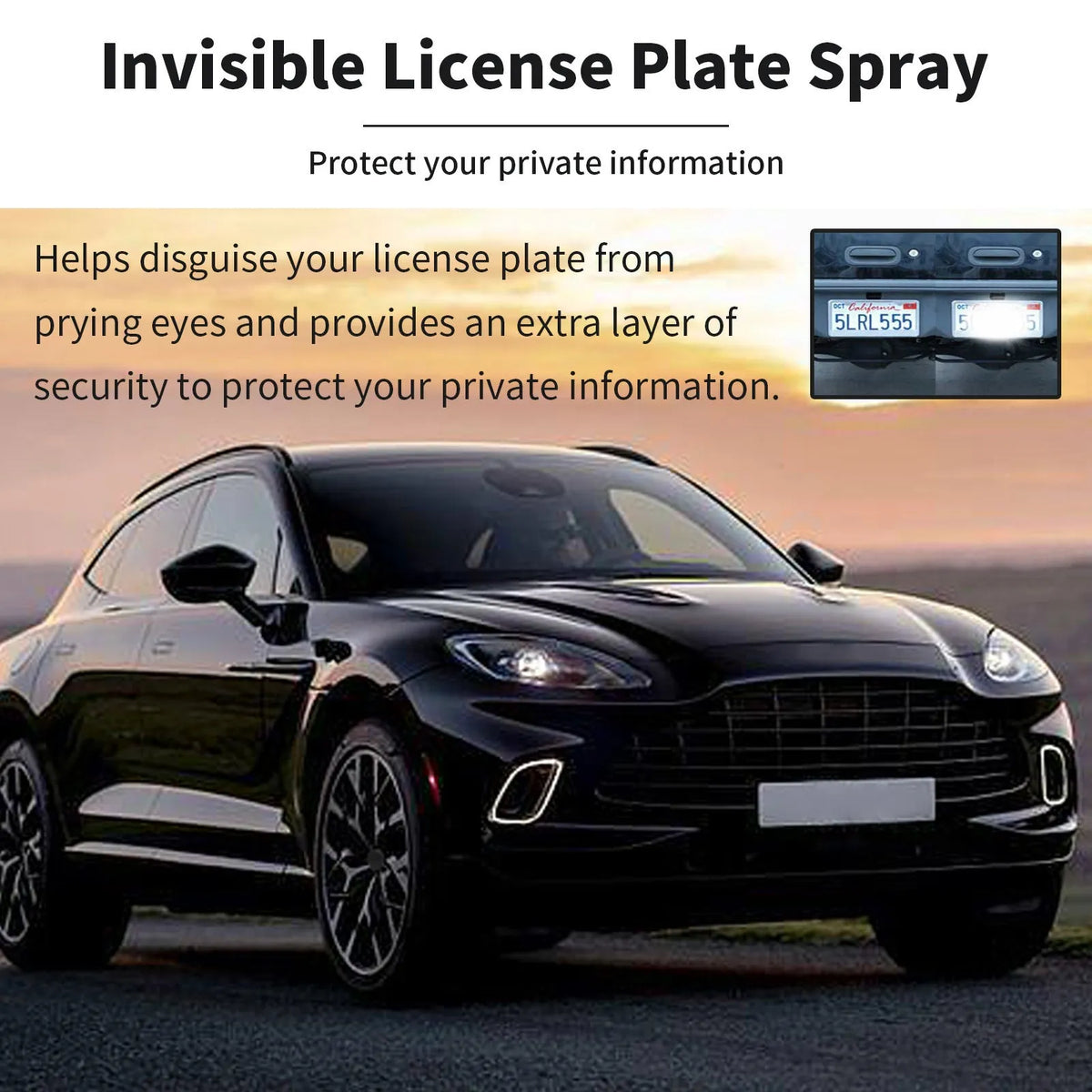Invisible license plate spray 100ml transparent coating bottle with protective spray nozzle