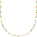 Ladies geometric crystal necklace with alloy chain and glass detailing in random colour