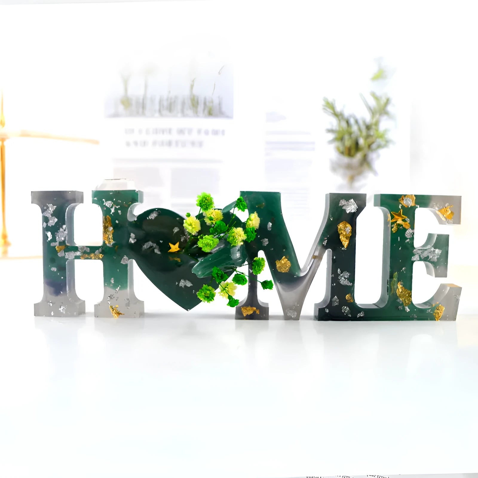 Silicone epoxy letter mould for resin crafting with English letters and multiple themed styles