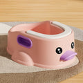 Blue duck-shaped PVC bath tub for washing dogs and cats on a patio.
