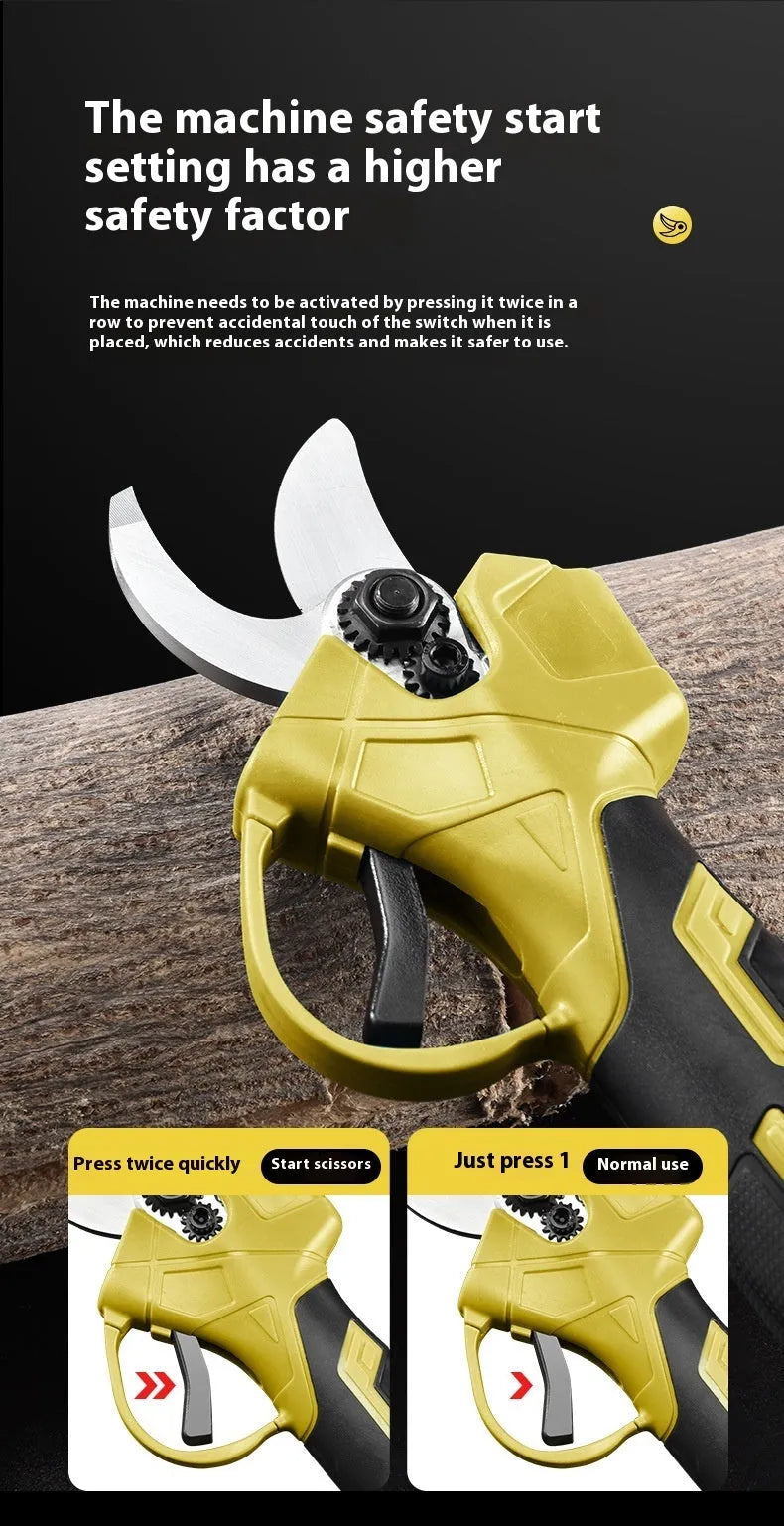 Electric pruning knife with lithium battery and plastic storage box for garden branch trimming