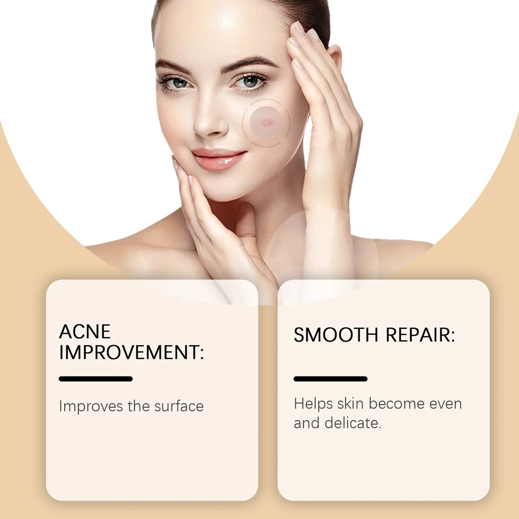 Pack of 8 acne patches containing tea tree oil and asiatic centella extract for skin care.