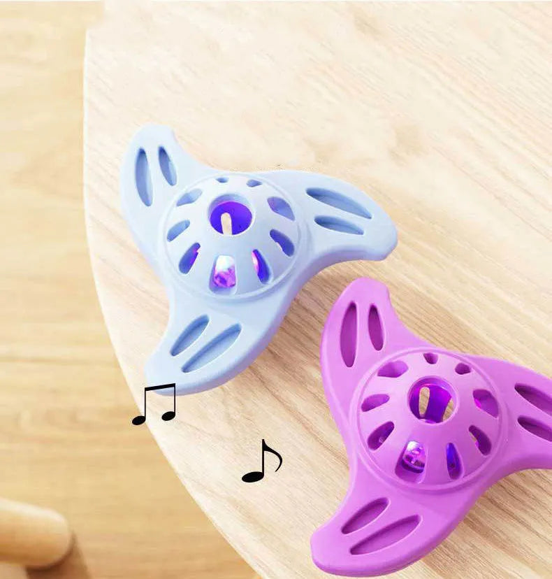 Blue durable plastic boomerang molar shaped chew toy for medium and large dogs.