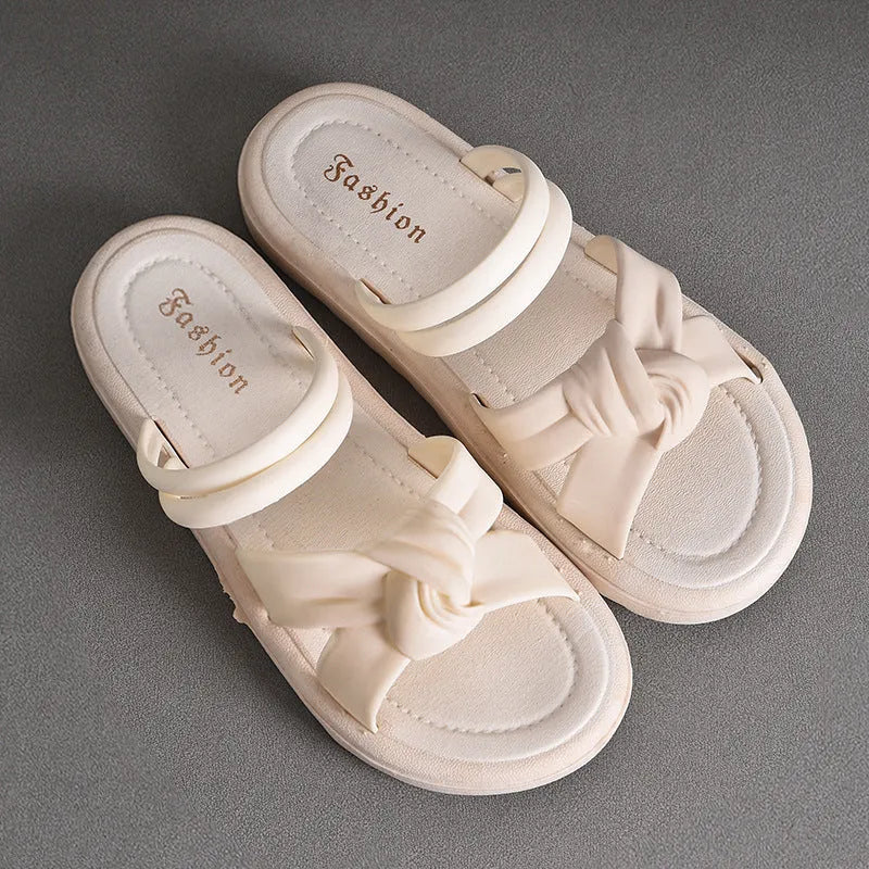 Women's black and white two-way wear sandals with thick soft back and injection moulded PVC soles