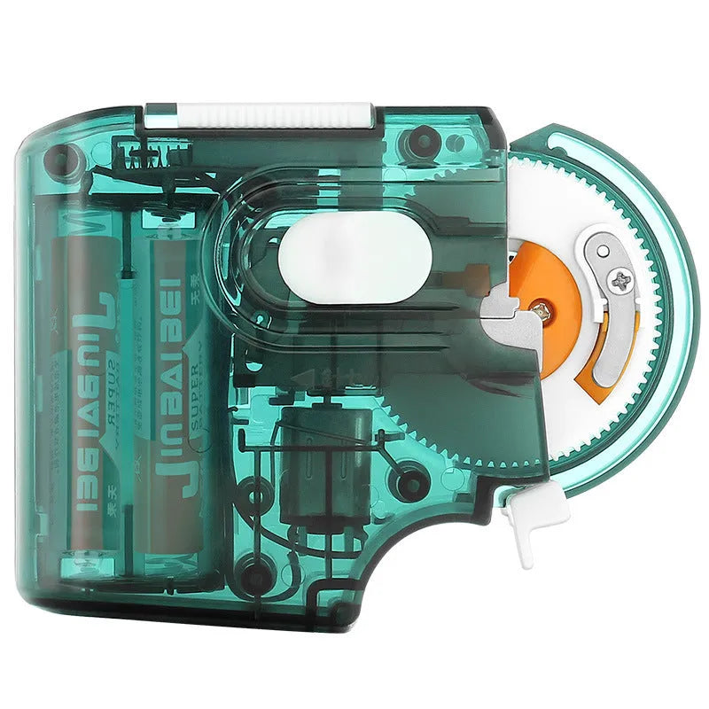 Electric fishing hook tier tool with automatic electronic mechanism in blue transparent colour