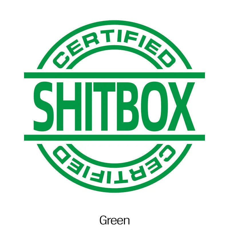 13 by 12 cm creative vinyl car sticker shown in multiple colour options on a vehicle surface.