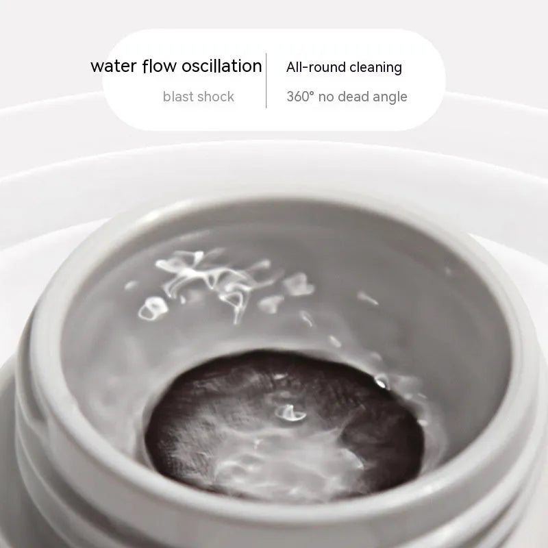Automatic ultrasonic glasses cleaning machine in pearl white, blue, or pink.