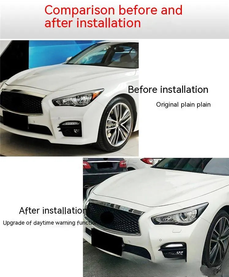 Infiniti Q50 Q70 front bumper LED daytime running light and turn signal assembly