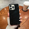 TPU soft shell phone case with three-dimensional pleated pattern in black for iPhone