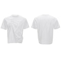 Men's black cotton T-shirt with three-dimensional pleats on the front, showing a round neck and short sleeves.