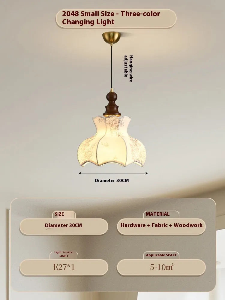 French style retro adjustable dining room chandelier with hardware and wood fabric in large size