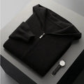 Men's wool coat casual pants suit hooded thickening long sleeve in light gray