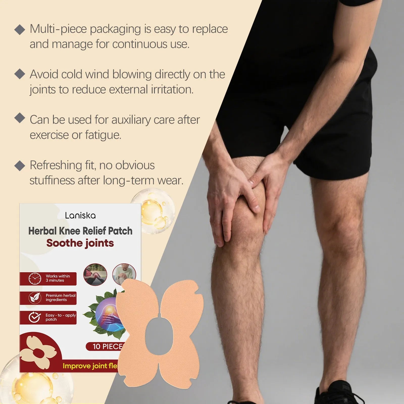 LANISKA herbal moxa leaf menthol joint nourishing adhesive bandages 10-piece pack
