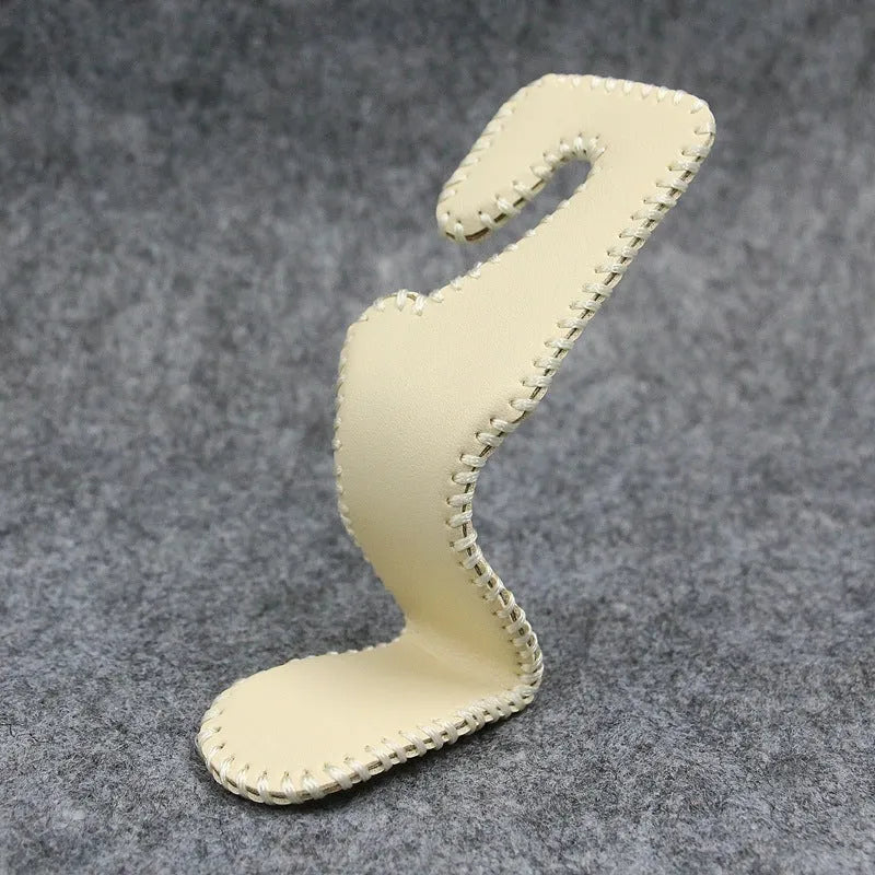 Stainless steel car seat back organiser hook with leather options for vehicle interior storage