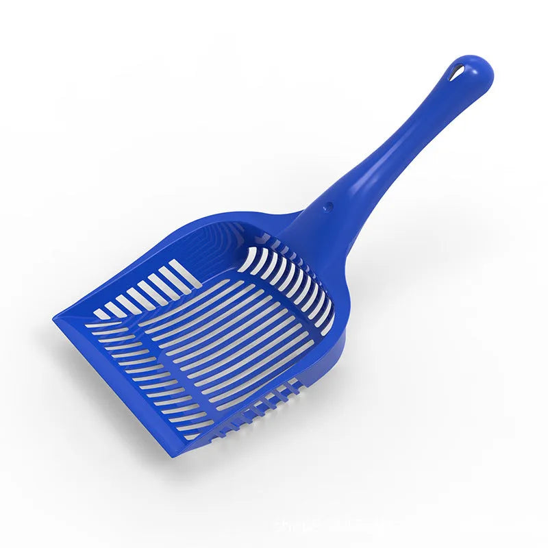 PP plastic cat litter scoop in red, yellow, and blue colours showing small and medium size options