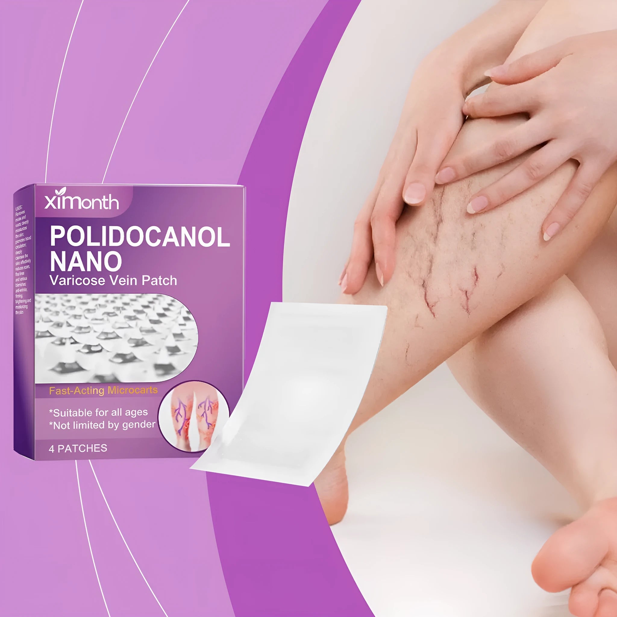 Leg nursing adhesive bandage micro needle patches with moxa and ginger extracts in four-piece pack