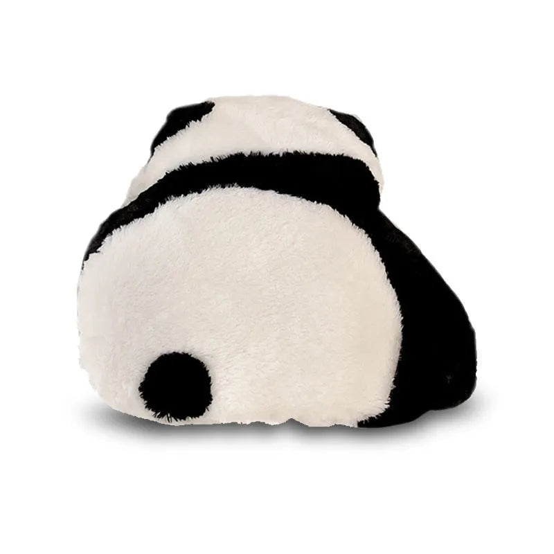 Black and white cartoon panda plush cushion for car seat with pp cotton filler