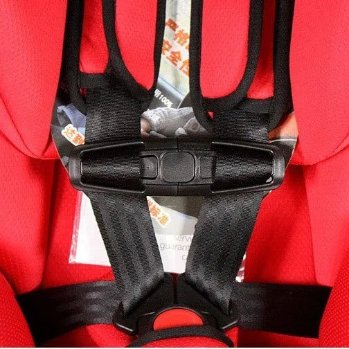 Black nylon child safety seat belt buckle clip for 5-point harness systems