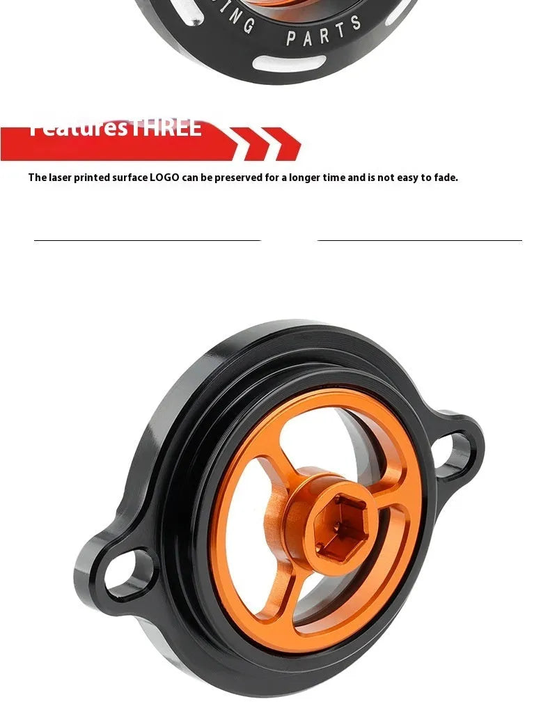 Transparent blue aluminium motorcycle oil filter cover for KTM DUKE models