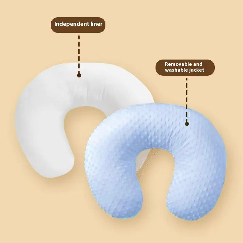 Nursing pillow with removable pillowcase in grey, light blue, pink or yellow colours