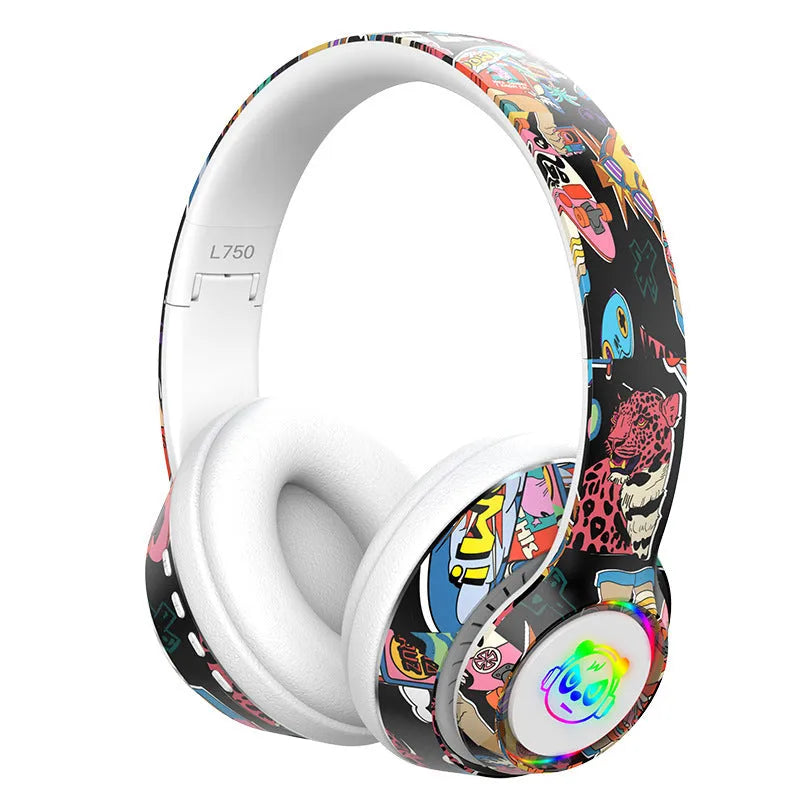 Black wireless Bluetooth headset with head-mounted design for sports and gaming use