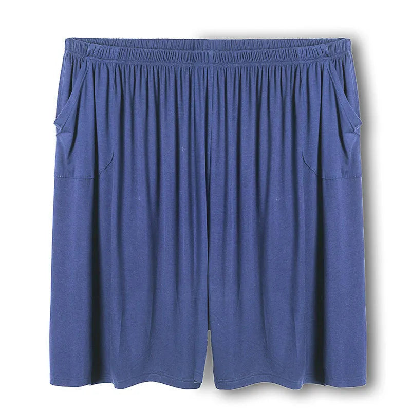 Plus-sized summer thin loose modal pants for overweight men, elastic waist, black colour, available in sizes L to 10XL