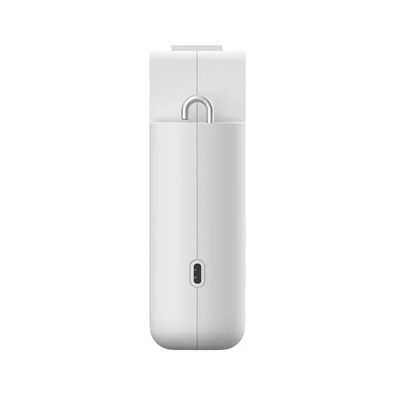White electric curtain opener with USB charging cable and 6400mAh battery for automatic curtain control