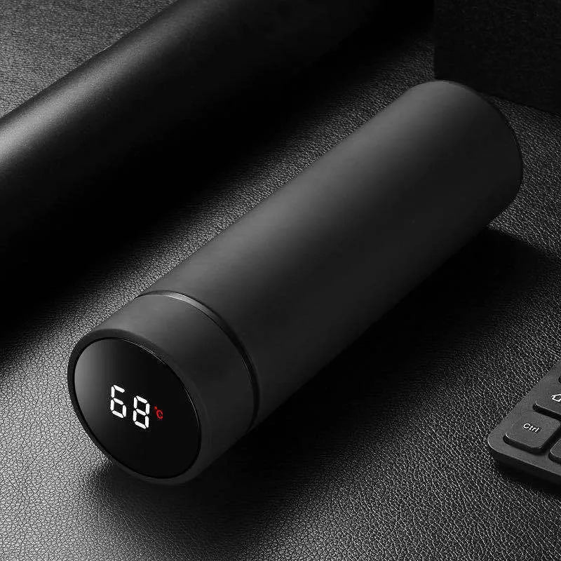 450ml stainless steel vacuum insulated water bottle in black, red, gold or blue with arrow mouth