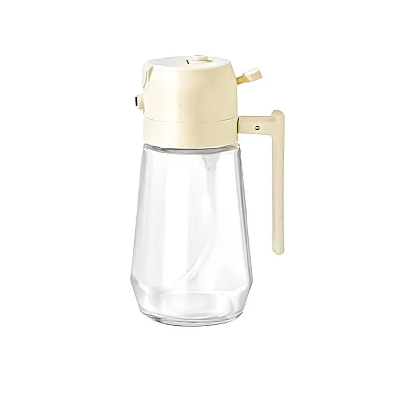 470ml glass olive oil sprayer dispenser in beige, yellow, green, or black colour.