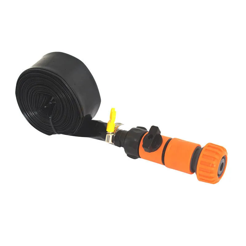 Portable plastic garden sprinkler with solar cooling in blue or orange colour options