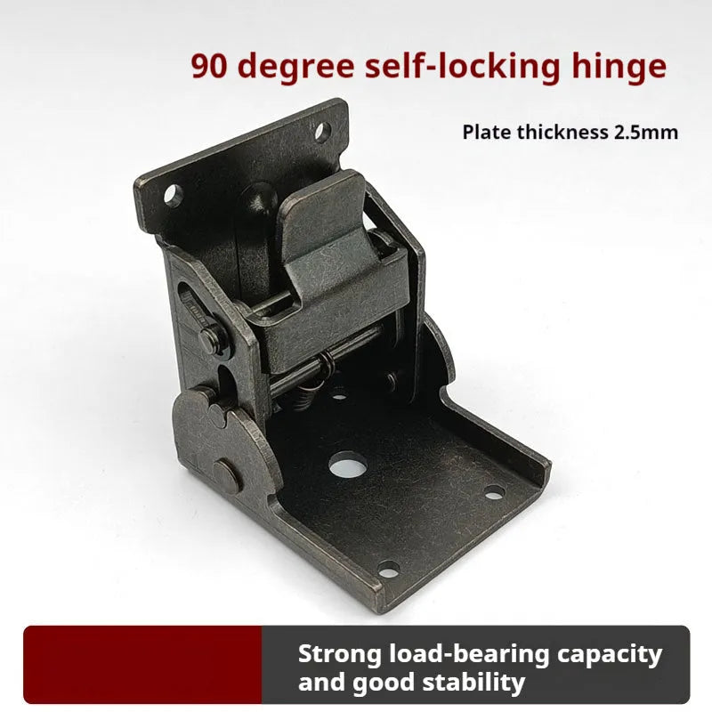 Furniture foot corner folding hinge in nickel silver finish for cabinet doors