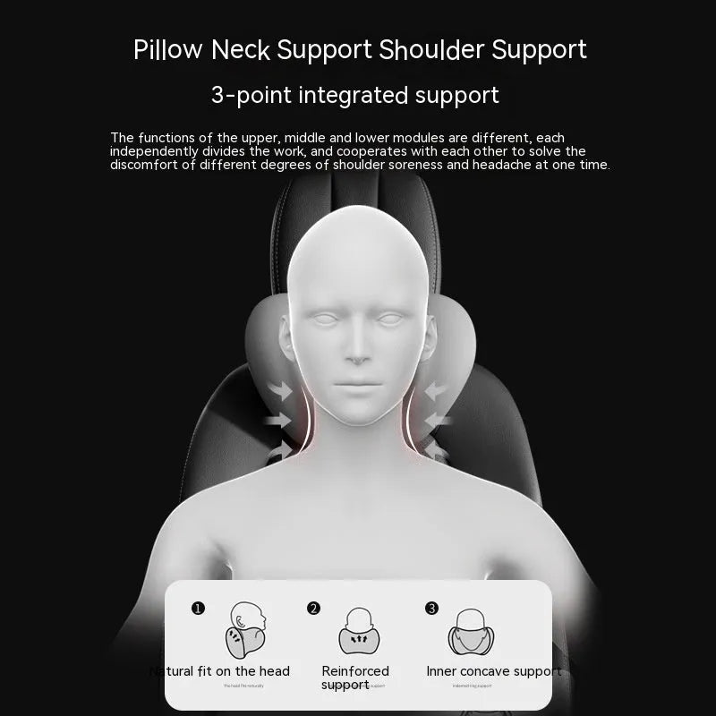 Memory foam car cushion set showing lumbar support pillow and neck pillow in solid colour option
