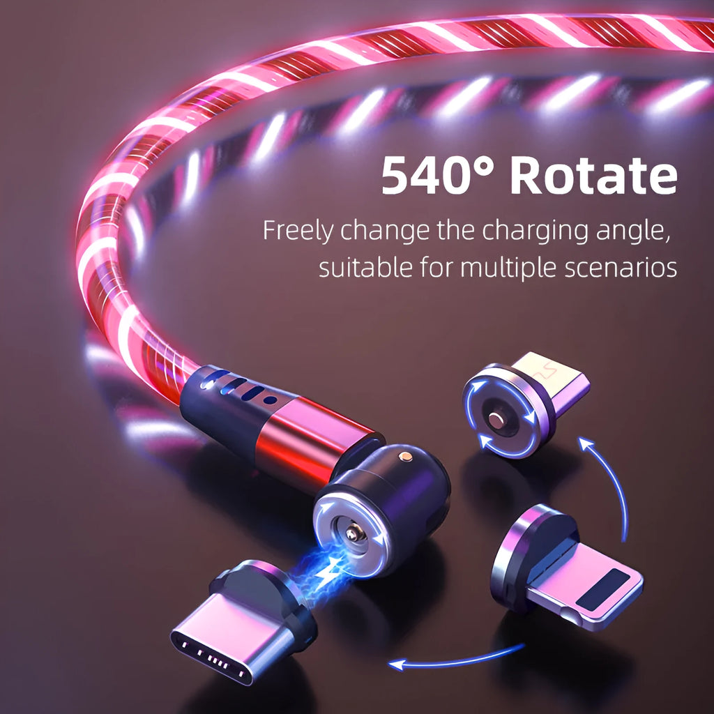 Marquee 540 degree rotating magnetic data cable in blue with Android head