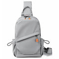 Men's black casual crossbody bag made from waterproof polyester with single shoulder strap