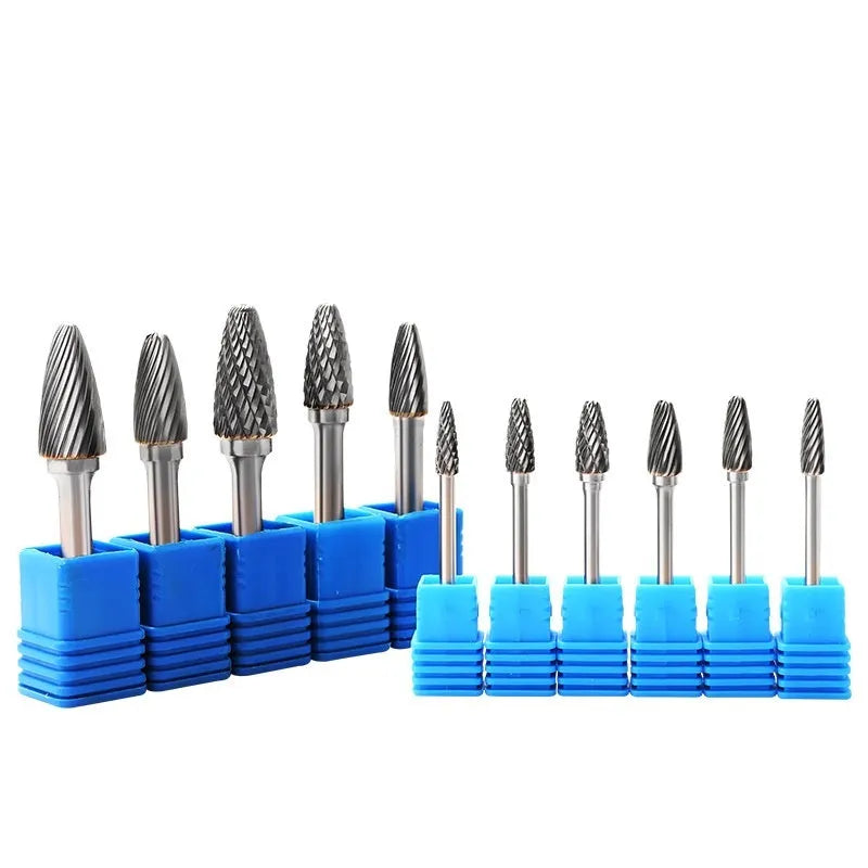 Tungsten steel alloy F-shaped rotary file milling cutter for grinding and engraving applications