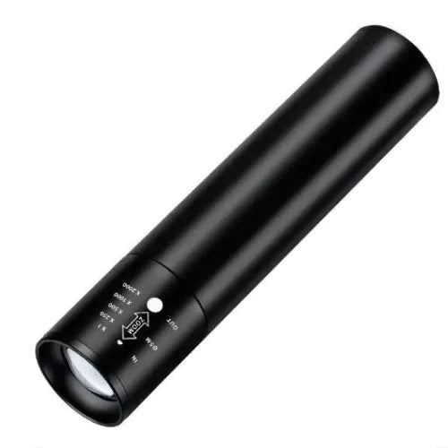 Black and silver aluminium red light therapy mosquito repellent lamp with torch function