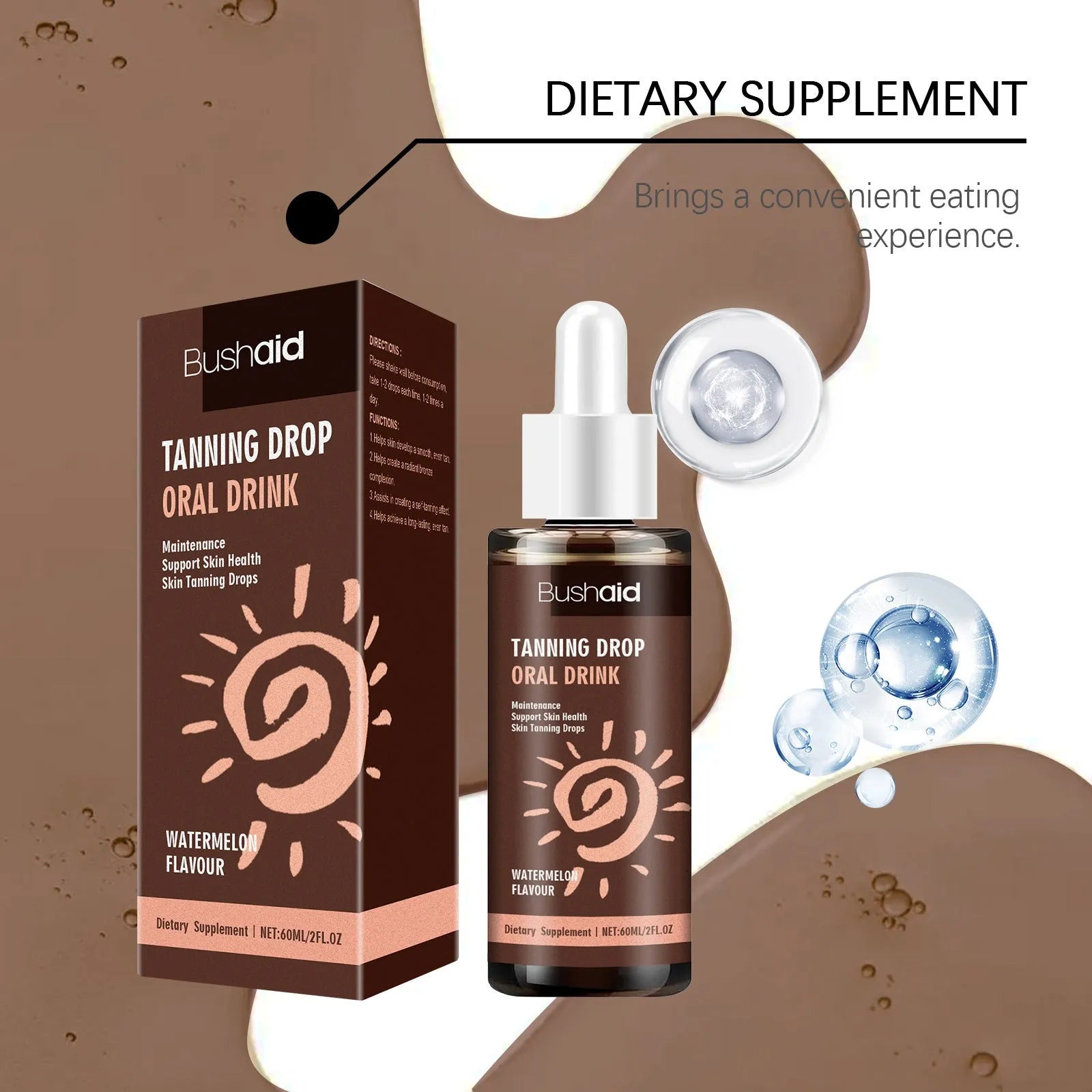 60ml sun tanning essence cream for body care in compact container