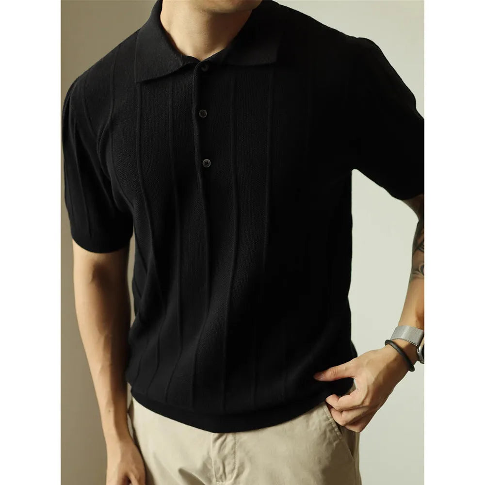 Men's solid colour loose-fit basic T-shirt in black and white options.