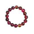 Women's handcrafted watermelon crystal bracelet showing four bead size options from 6mm to 12mm
