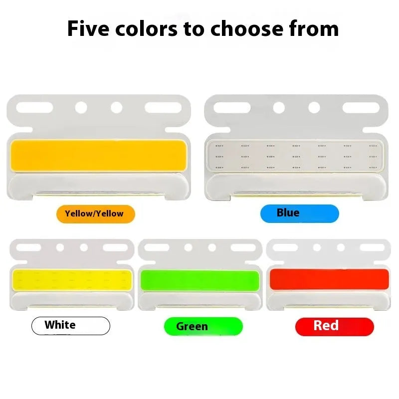 Waterproof aluminium alloy truck side light with super bright COB LED, shown in multiple colour options for 12V and 24V vehicle systems.