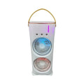 White portable air cooler with double fan design and humidifying spray function
