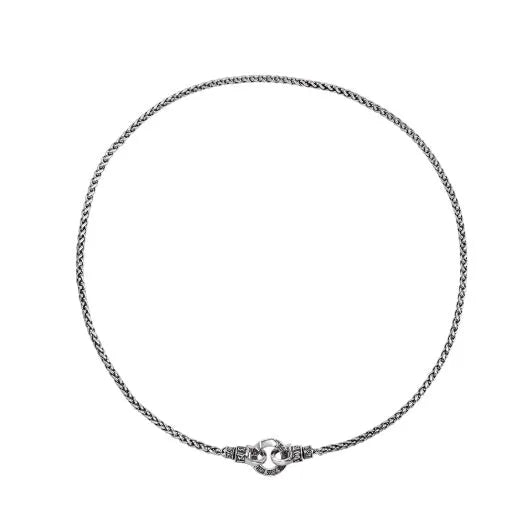 Women's sterling silver S925 clavicle necklace with minimalist pendant on a delicate chain.