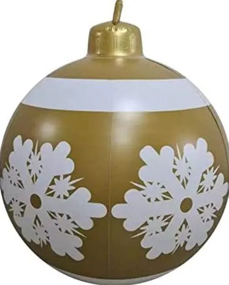 60cm diameter PVC inflatable Christmas ball decoration in various colour patterns