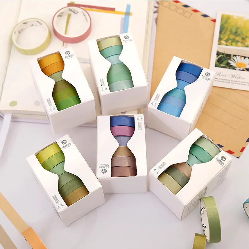 Six rolls of 9mm decorative tape featuring 24 Chinese solar terms for journal and craft decoration