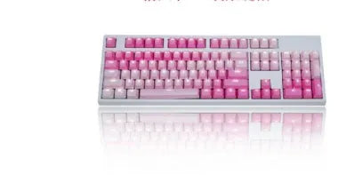 104 key set of PBT word penetration dyed keycaps in rainbow gradient style with translucent legends