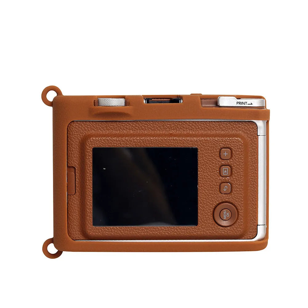 Wear-resistant silica gel pure colour protective cover for Polaroid mini EVO camera in beige