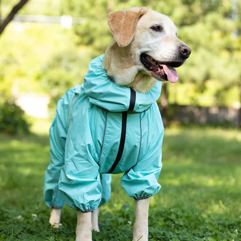 Thickened cotton-padded dog shell jacket in polyester material for winter dog walking