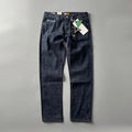 Men's straight leg denim trousers in primary colour with American retro styling and mid-waist fit