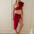 Women's two-piece floral print swimsuit in quick-dry nylon fabric