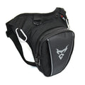 Motorcycle leg bag in 1200D Oxford cloth shown in one of four colours: red, blue, green, or grey
